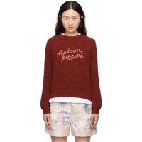 Maison Kitsune Red Handwriting Comfort Sweater 242389F096003
