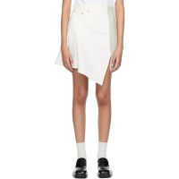 Sacai White Wool Paneled Denim Miniskirt 242445F090007