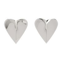 ALAIA Silver Le Coeur Torn Earrings 242483F022004