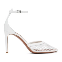 ALAIA White High Fishnet Heels 242483F122004