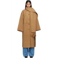 TOTEME Tan Embroidered Scarf Coat 242771F059009