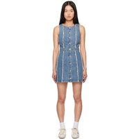 Re/Done Blue Fray Denim Minidress 242800F052003