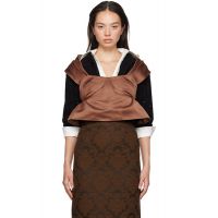 SHUSHU/TONG Brown Three-Dimensional Pleated Top 242901F111027