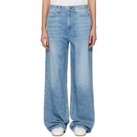 Rag & bone Blue The Logan Mid-Rise Wide Leg Jeans 251055F069024