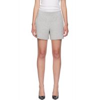 ANINE BING Gray Kam Framed Monogram Shorts 251092F088005