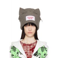 Charles Jeffrey LOVERBOY Gray Supersized Chunky Ears Beanie 251101F014032
