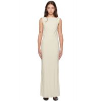 St. Agni Beige Draped Cowl Midi Dress 251193F055002