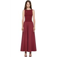 St. Agni Burgundy Bateau Cutout Dress 251193F055007