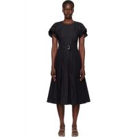 3.1 Phillip Lim Black Cascade Petal Sleeve Midi Dress 251283F054004