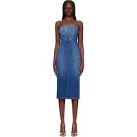 Nensi Dojaka Blue Gaelle Corset Denim Midi Dress 251334F054000