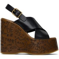 Chloe Black Maxime Wedge Sandals 251338F122001