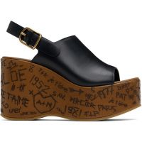 Chloe Black Maxime Wedge Sandals 251338F125001