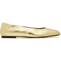 The Row Gold Square Ballerina Flats 251359F118012
