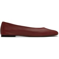 The Row Burgundy Square Ballerina Flats 251359F118014