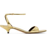 The Row Gold Vika Ankle Strap Kitten Heeled Sandals 251359F125007