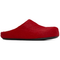 Marni Red Fussbett Sabot Slip-on Loafers 251379F121012