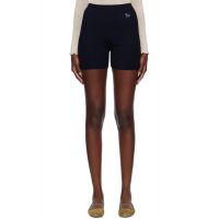 Maison Kitsune Navy Baby Fox Patch Fine Ribbed Shorts 251389F088004