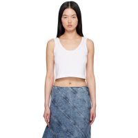 ALAIA White Crop Tank Top 251483F111001