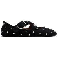ALAIA Black Criss Cross Ballerina Flats 251483F118002