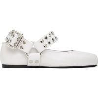 ALAIA White Biker Ballerina Flats 251483F118011