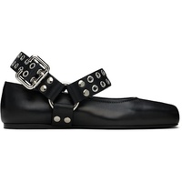 ALAIA Black Biker Ballerina Flats 251483F118012