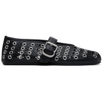 ALAIA Black Vienne Lambskin Eyelets Ballerina Flats 251483F118013