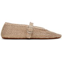 ALAIA Gold Open Knit Ballerina Flats 251483F118026