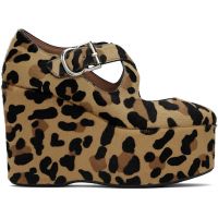 ALAIA Brown Criss Cross Wedge Heels 251483F122001