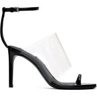 ALAIA Black Asymmetric Heeled Sandals 251483F125008