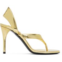 ALAIA Gold Infradito Heeled Sandals 251483F125010