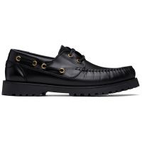 Ernest W. Baker Black Leather Boat Shoes 251600M239004