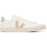 VEJA White & Beige Campo Leather Sneakers 251610M237020