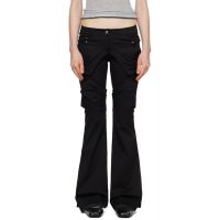OPEN YY Black Gathered Bootcut Trousers 251731F087006