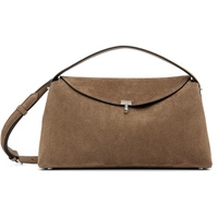 TOTEME Taupe T-Lock Suede Top Handle Bag 251771F046009