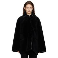 TOTEME Black Teddy Overshirt Shearling Jacket 251771F062003