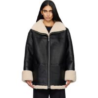 TOTEME Black Signature Shearling Jacket 251771F062010