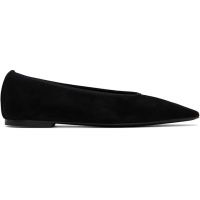 TOTEME Black Minimalist Suede Ballerina Flats 251771F118007