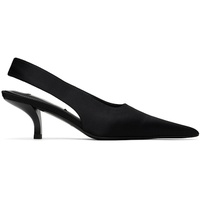 TOTEME Black Classic Satin Slingback Heels 251771F122001