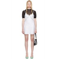 SHUSHU/TONG White Cutout Bow Sling Minidress 251901F052066