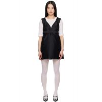 SHUSHU/TONG Black A-Line Lapel Minidress 251901F052071