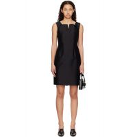 SHUSHU/TONG Black Lapel Waist-Cinching Straight Minidress 251901F052086