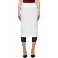 SHUSHU/TONG White Waist Lace Midi Skirt 251901F092019