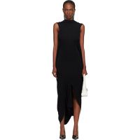 Marine Serre Black Draped Jersey Sleeveless Open-Back Maxi Dress 252020F054002