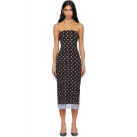 Marine Serre Black Recycled Moon Jersey Bustier Midi Dress 252020F054010