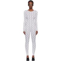 Marine Serre White Recycled Jersey Moon Catsuit 252020F070001