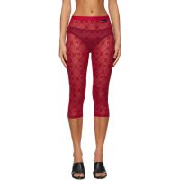 Marine Serre Red Moonogram Mesh Flock Capri Leggings 252020F085006