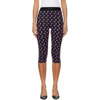 Marine Serre Black Recycled Moon Jersey Capri Leggings 252020F085009