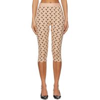 Marine Serre Beige Recycled Moon Jersey Capri Leggings 252020F085010