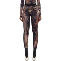 Marine Serre SSENSE Exclusive Black Wet Nuisette Printed Jersey Leggings 252020F110020