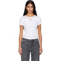 Marine Serre White Trompe LOeil Jewelry Jersey Baby Fit T-shirt 252020F110027